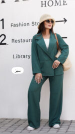 کت و شلوار زنانه جنس صوفیا زیپی ، ست کت و شلوار زنانه خنک