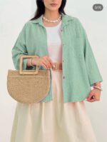شومیز زنانه جنس اطلس خنک درجه یک ، شومیز تابستونی زنانه - تصویر 2