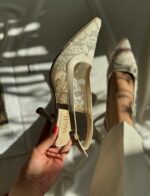 کفش مجلسی زنانه رویه گیپور پاشنه ۷ سانتی ، کفش زنانه مجلسی - تصویر 7