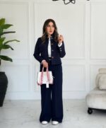 کت و شلوار کلاسیک زنانه ، کتشلوار زنانه جنس کرپ مازراتی