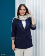 مانتو کتی زنانه جنس بزیاق ، مانتو یقه انگلیسی آستین پاکتی زنانه ، کت زنانه