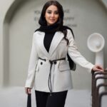تک کت و کمربند چرمی اسپرت زنانه ، تک کت زنانه