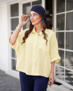 شومیز آستین رگلان جنس پری شیشه ای ، شومیز خنک زنانه - تصویر 5