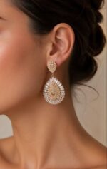 گوشواره جواهری مجلسی استیل ، گوشواره مجلسی - تصویر 2
