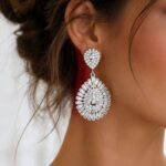 گوشواره جواهری مجلسی استیل ، گوشواره مجلسی