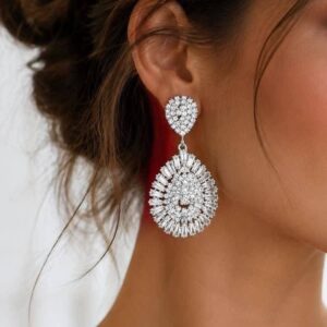 گوشواره جواهری مجلسی استیل ، گوشواره مجلسی