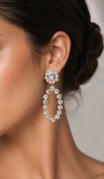 گوشواره مجلسی ، گوشواره جواهری ، گوشواره استیل - تصویر 2