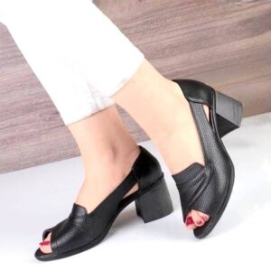 صندل ۴ سانتی زنانه ، صندل رویه چرم زنانه