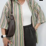 شومیز رنگین کمان ، شومیز زنانه جنس ژاکارد زنبوری ، شومیز زنانه ، شومیز ژاکارد زنانه